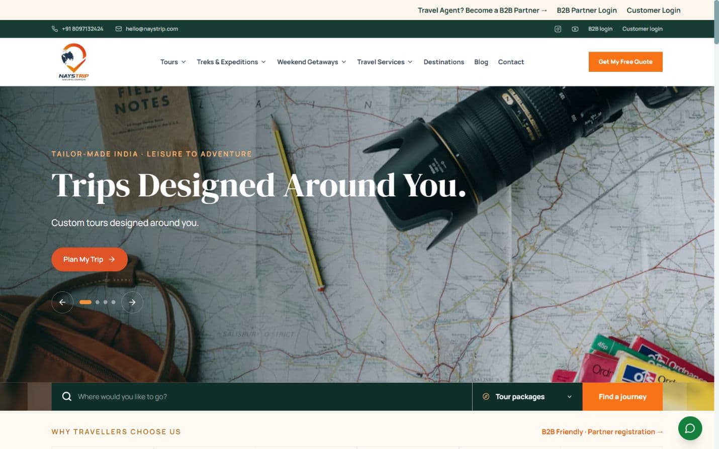 Naystrip public website on desktop