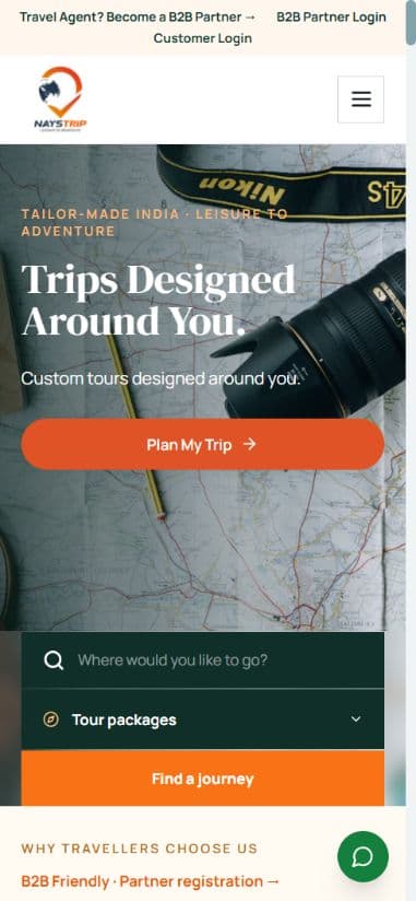 Naystrip public website on mobile